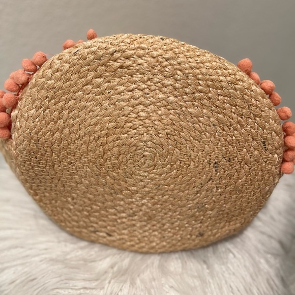⚜️💛⚜️Shiraleah Aubrey small pompom Jute Bag Bohemian - Picture 14 of 17